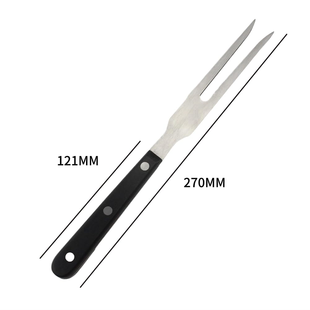 GSHLLO Fleischgabeln aus Edelstahl, mit Holzgriff, Serviergabeln für Grill, Fleisch, Küche, Steakgabel, langer Griff, Topfgabeln, Grillgabeln, Metall, klassische Grillgabeln, 2 Stück