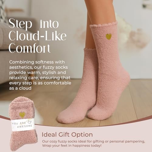 Image of American Trends Fuzzy Socks for Women in Gift Box, Ultra-Soft Cloud Sleep Socks Gifts for Women, Ready to Gift