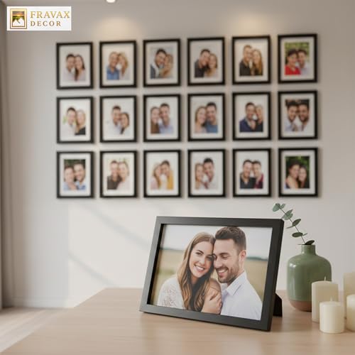 Image of 4x6 Inch Wooden Photo Frame | Fits 4x6 Photos | 0.5 mm Unbreakable Acrylic Front | Wall & Tabletop Display | Lightweight Gallery Style Frame for Home & Office (40, Classic Black)