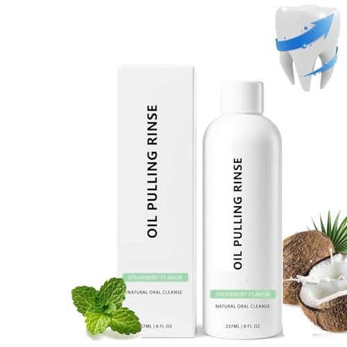 Enjuague bucal con aceite de coco orgánico prensado en frío, limpiador bucal natural y blanqueador dental, elimina manchas dentales.