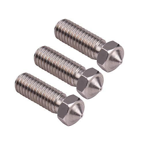 Aibecy 3D Imprimante Extrudeuse, En Acier Inoxydable Buse M6 Fil Imprimante Tête 0.2mm Sortie pour Sidewinder X1 TEVO Petit Monstre 1.75mm Filament 3 pcs