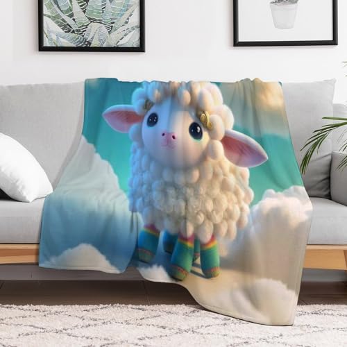 Plaid mouton couverture polaire douillette 130x150cm pour canapé