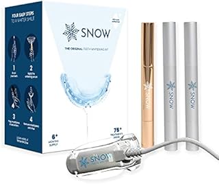 Snow Teeth Whitening Kit with LED Light, Complete at-Home Whitening System, LED Teeth Whitening Kit with 3 Whitening Wands, LED Mouthpiece, Shade Guide, Teeth Whitener System