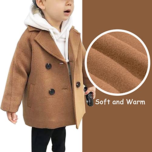 Aivtalk Toddler Boy Double Breasted Dress Coat Classic Wool Blend Warm Peacoat for Kids Button Down Trench Coat4