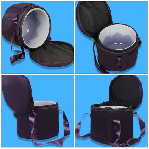 Bolsa de Carga para Cuencos Cantores de Cristal con Cremallera y Asa Morada de Poliéster y Algodón Resistente para Viajes miniatura 4