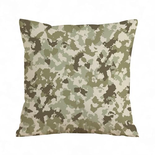 AELKSP Cushion Cover Decorations Pillow Cover Home for Livingroom Couch Sofa Decor Throw Pillow Case Gifts,Sand camouflage of various shades of green olive and beige colors. It is a colorful,20x20 in