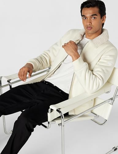 Image of DKNY Men's Faux Shearling Bomber Jacket With Faux Fur Collar