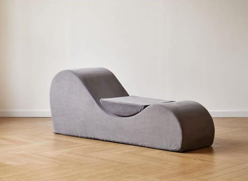 Vista 4 de Sofá de cuero sintético de lujo, sofá biplaza exótico, tumbona, silla de yoga (marrón chocolate)