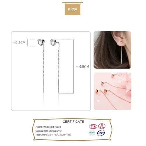 Boucle d'oreille argent 925 de créateur avec cœur pendant - 2