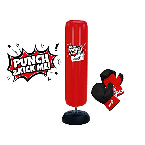 Sport1 Punch&Kick Punch Bag Inflable Saco de Boxeo para niños Saco de Boxeo con Guantes de Boxeo Saco de Boxeo de 150 cm de Altura Base de 43 cm para niños Cover