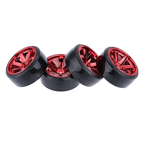 Goolsky 4Pcs 1/10 Drift Car Tires Hard Tyre for Traxxas HSP Tamiya HPI Kyosho On-Road Drifting Car