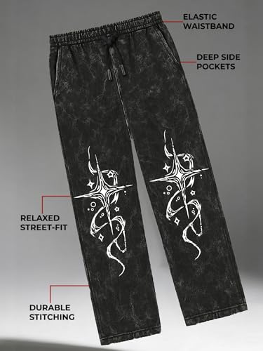 Image of fanideaz Mens Cotton Baggy Trackpant for Men | Streetwear Loose Fit Track Pants for Men | Comfortable Breathable Cotton Casual Wear Lower for man Stylish