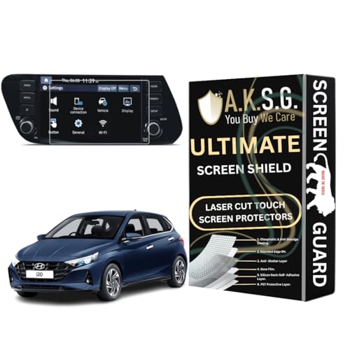 Image of A.K.S.G. Screen Protector Compatible With Hyundai i20 08 Inch [2020-Running] Infotainment Touch Screen system - Clear