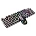havit Teclado mecánico Gaming y ratón Español Teclados Gaming con Cable, Azul Anti-Efecto Fantasma de 105 Teclas, Ratón Gaming programable 4800DPI, Negro