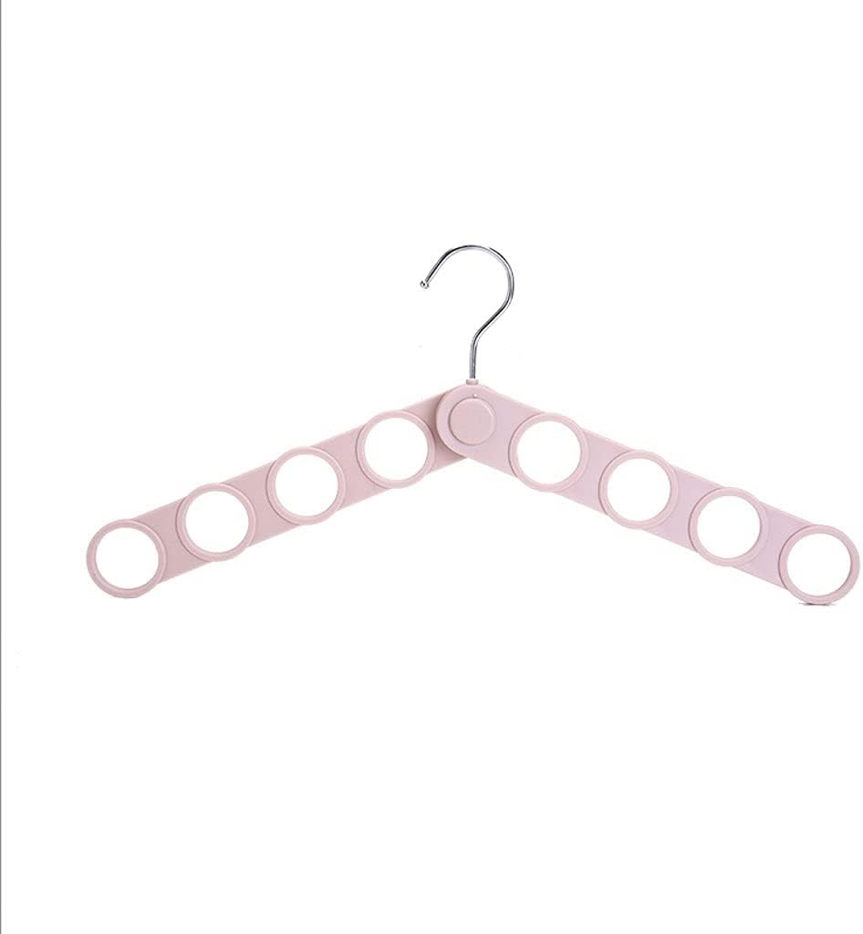 Portable Travel Hanger Collapsible Plastic Multi-Function Drying Tie Scarf Storage(Pink)
