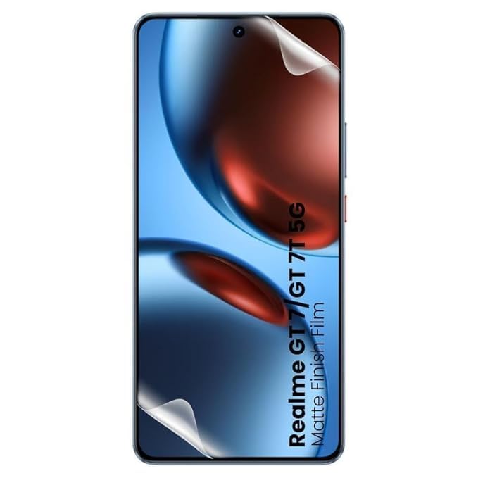 Image of BLACKSHEEP Matte Screen Protector for Realme GT 7 5G / Realme GT 7T 5G Membrane Case Friendly Full Edge to Edge Screen Coverage & Installation Kit-(Pack of 1)