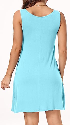 Short/Long Sleeve Women's Cold Shoulder Dress with Pockets Casual Swing T-Shirt Dresses - Image 5