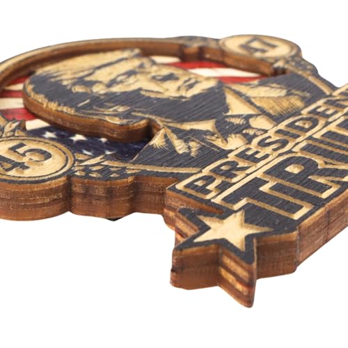 Imán decorativo redondo de madera 3.5 pulgadas miniatura 3