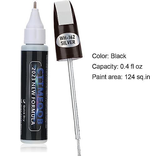 Silver Touch Up Paint for Cars, Two-In-One Car Paint Scratch Repair Pen, Quick & Easy Solution to Repair Minor Automotive Scratches 0.4 fl oz.