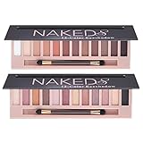 2 Pack 12 Colors Makeup Naked Eyeshadow Palette Natural Nude Matte Shimmer Glitter Pigment Eye Shadow Pallete Set Waterproof Smokey Professional Cosmetic Beauty Kit BESTLAND (2 PCS)