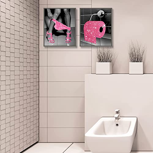 MKHFUW Modern Women's Bathroom Poster, Fashionable Bathroom Wall Decoration 6-Piece Set, Bathroom Art - Image 3