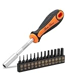 Bates- Tamper Proof Torx Bit Set, 14 pcs, T4-T40 with 1/4' Ergonomic Magnetic Bit Driver