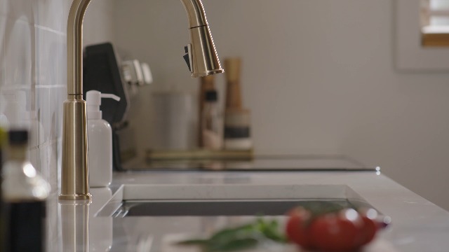 Delta Finnridge Brushed Nickel Kitchen Faucet with Pull Down