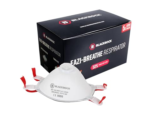 FFP3 Face Mask Pk 5 - Disposable Moulded Respirator - EN149 CE Certified – Advanced 3 Layer Filtering of Particles, Vapours and Fumes - Exhalation Valve, Elasticated Ear Loops and Pliable Nose Bridge
