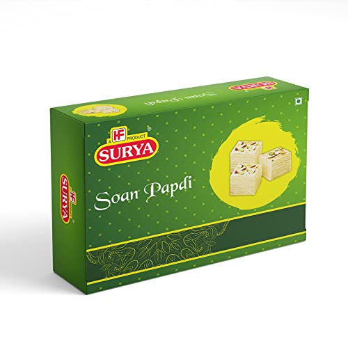 Image of HF, SURYA Soan Papdi 600g (3 x 200g) Made with Fresh Besan, Ready to Eat