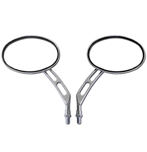 Chrome Billet Custom Oval Motorcycle Rearview Mirrors 10mm Pair for Honda Magna,Sabre Chrome Billet Custom Oval Motorcycle Rearview Mirrors 10mm Pair for Honda Magna,Sabre
