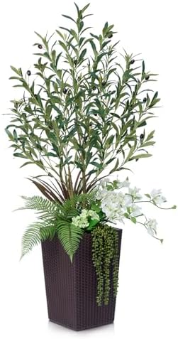 VeriNatural Artificial Olive Tree Combo - 4FT Tall Faux Olive Tre...