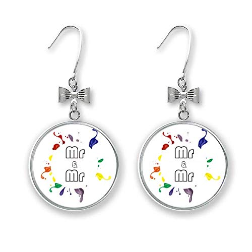 Boucles d'oreilles LGBT arc-en-ciel Mr & Mr pendantes légères qui ne lâchent pas