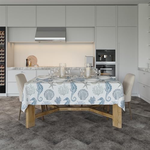 weesire Coastal Nautical Rectangle Tablecloth Ocean Themed Beach Decorative Waterproof Table Covers for Dining Room Kitchen Living Room, 60x102 Inches by weesire - Image 6