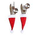 ErYao Christcmas Santa Hats Silverware Holders - Xmas Party Dinner Table Dinnerware Decorations Santa Claus Hat Silverware Pocket Holders, Set of 24/36 (red 24pc)