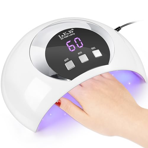 LKE 54W UV Lampe für Gelnägel, UV Lampe mit 3 Timern und verbesserter USB-Aufladung, LCD-Display, IR-Sensor, Tragbare Led Lam