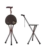 Folding Canes with Seat Walking Stick Height Adjustment Cane Seat 500 Lbs Capacity Frosted Handle with Magnetic Therapy Stone Massage Crutches Stool