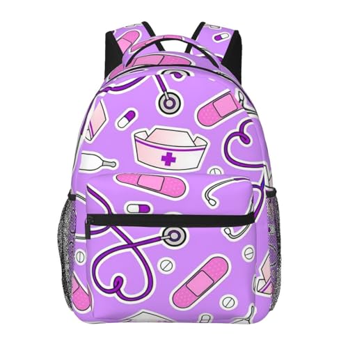 Sac à dos imprimé violet en toile légère pour homme et femme OdDdot