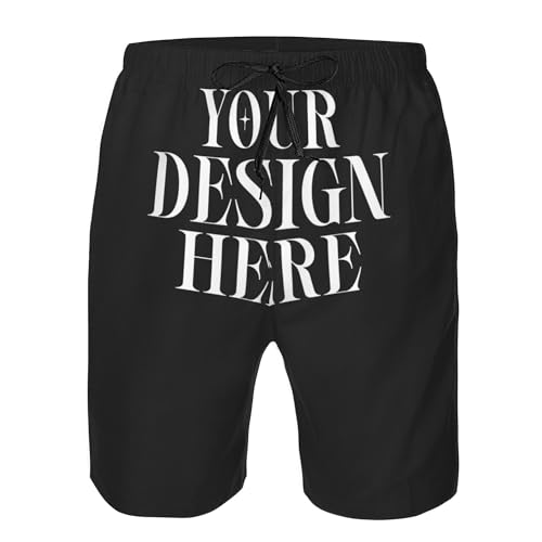 Custom Men's Beach Shorts - Quick Dry, High Rise, Letter Print, Green, S/M/L/Xl/Xxl/Xxxl