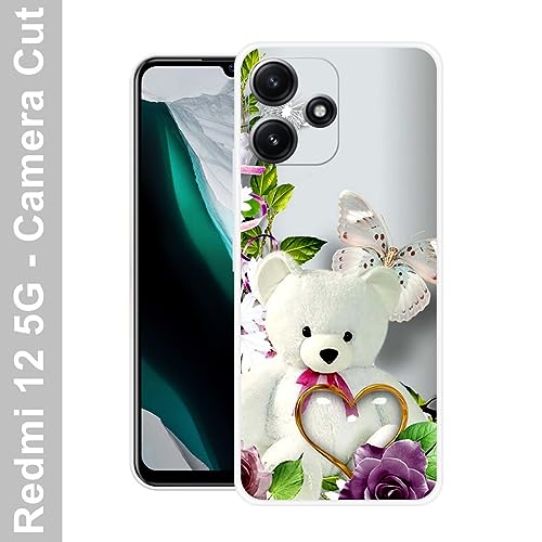 Image of Looy Mobile Cover for Xiaomi Redmi 12 5G Mobile Back Cover Poco M6 Pro 5G Back Case for Xiaomi Redmi 12 5G Mobile Phone (Milky Teddy)