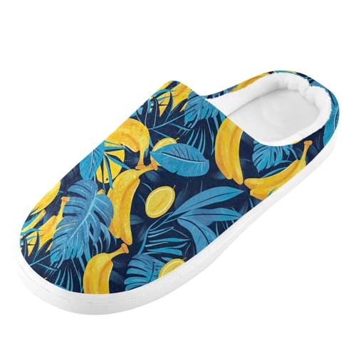 Womens Men's Summer Fruit Banana Slippers,Memory Foam Slippers for Home,Bedroom Slippers Fluffy Fuzzy Slippers House Shoes for Women Men 21344224
