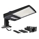 dephen 300W LED Parking Lot Light With Photocell 5700K Led Shoebox Pole Light 40500Lm 1000W Metal Halide Eq. Outdoor Area Lighting - Dimmable - 10KV Surge - Arm & Slip Fit in One Mount (DLC/UL-Listed)