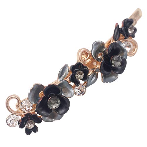 6 Colorful Vintage Decorative Flower Design Metal Gold Tone Hair Pins Slides Accessories Women Girls #TOP6