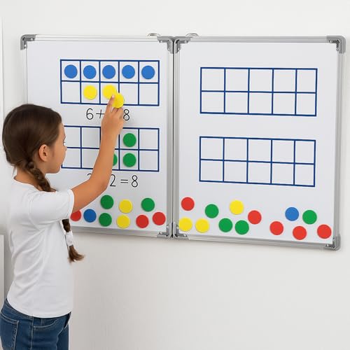 Image of AmazingSpark 72 inch x 24 inch Foldable Whiteboard Dry Erase Board Large Tri Folding Whiteboard Magnetic Dry Erase Board, Wall Aluminium Frame and Flip Out Pen Tray for Office, Home