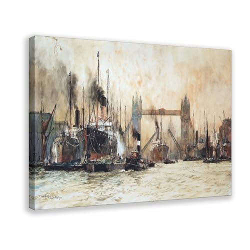 Toile Tower Bridge authentique par Dixon avec cadre suspendu haute finition