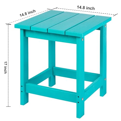 image for LZRS Adirondack Square Outdoor Side Table for Patio, Pool Composite Pa