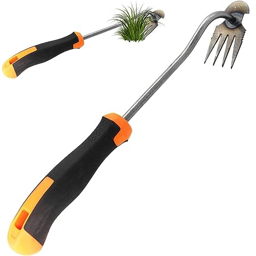 Zghhc Weed Puller Weeding Tool with Handle - Weeding Artifact and Uprooting Tool for Dandelions, Thistles - Garden Rake Traditional Weeder