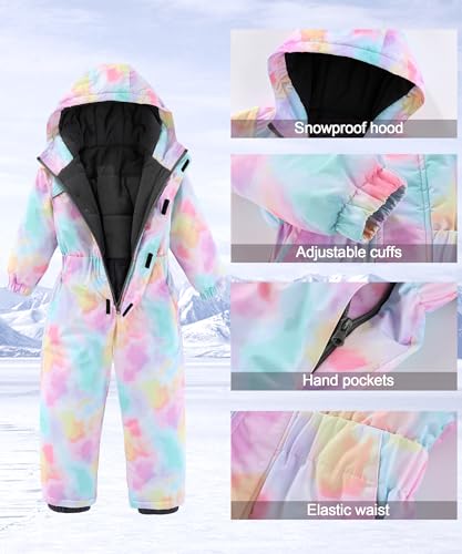 Image of Hiheart Boys Girls One Piece Snowsuit Waterproof Ski Snowboard Coverall