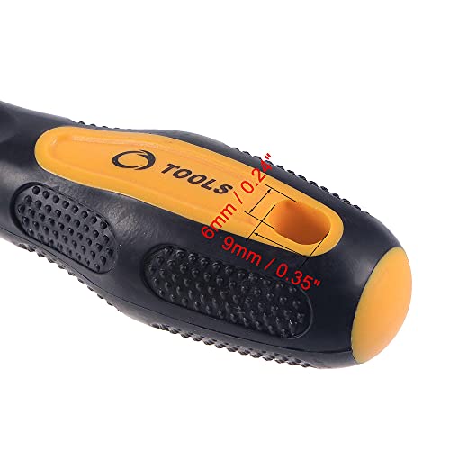 Uxcell #2 Phillips / 5Mm Slotted Magnetic Screwdriver Set, 3" S2 Steel Round Shaft Non-Slip Black+Yellow Handle #TOP4