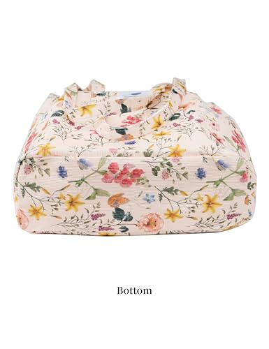 Image of TOPASION Cute Corduroy Tote Bag Canvas Shoulder Handbags for Women Travel Shopping