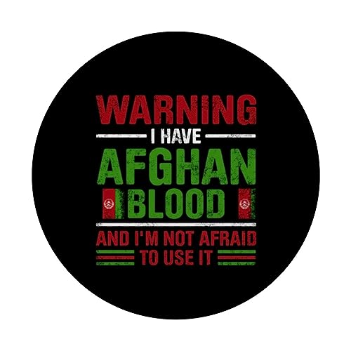Afghanistan Afghan Roots Afghan Heritage Proud Afghan Flag PopSockets Swappable PopGrip, Black - Image 3